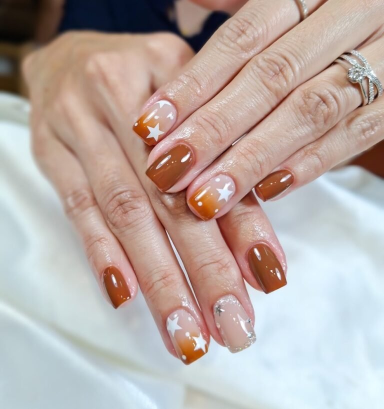 ผลงานทำเล็บเจล E.Farang nail พะเยา 5